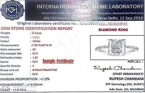 GemsMart Lab Certified Real Diamond Ring For Women 18kt Pure Gold Made