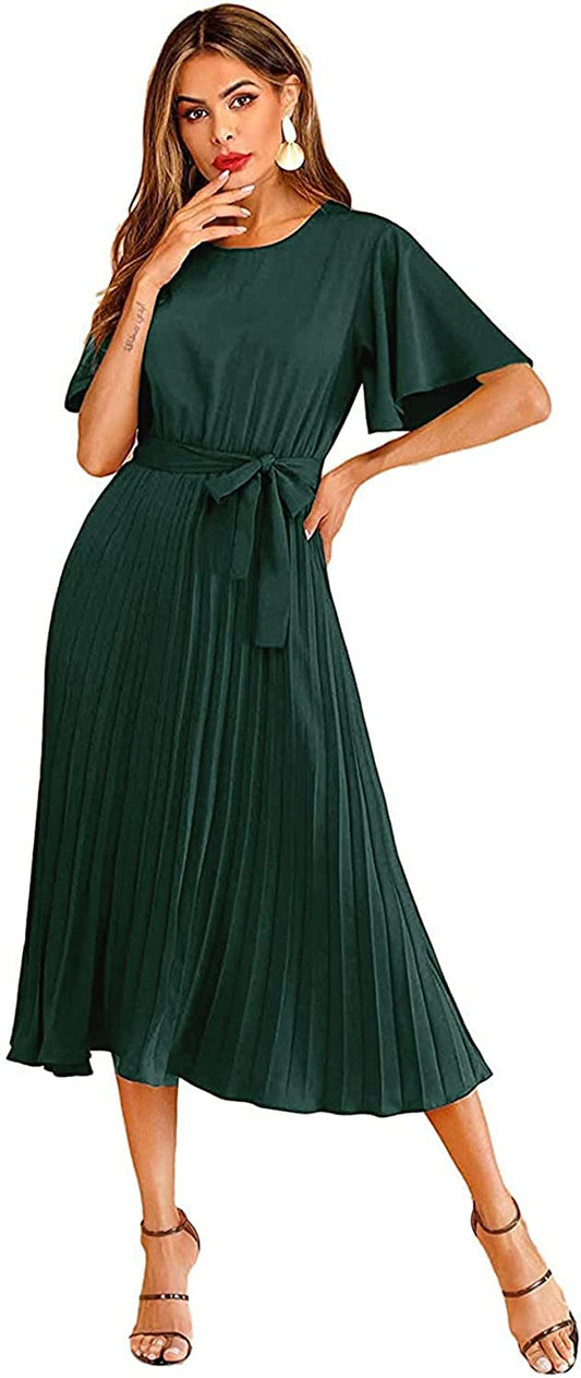 Lymio Women's Polyester A-Line Long Dress