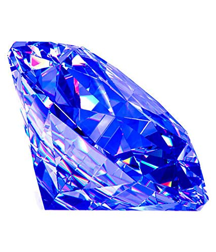 Abhinav Gems, 6.25 Ratti I Certified Blue Zircon Stone I Round Cut Shape Cubic Blue Diamond I Best Quality Semi Precious Gemstone