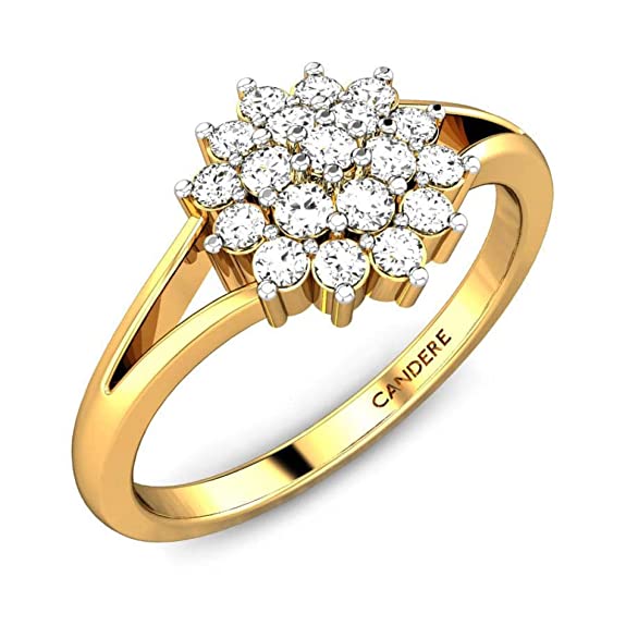 Candere By Kalyan Jewellers 18KT Yellow Gold and Diamond Ring for Women