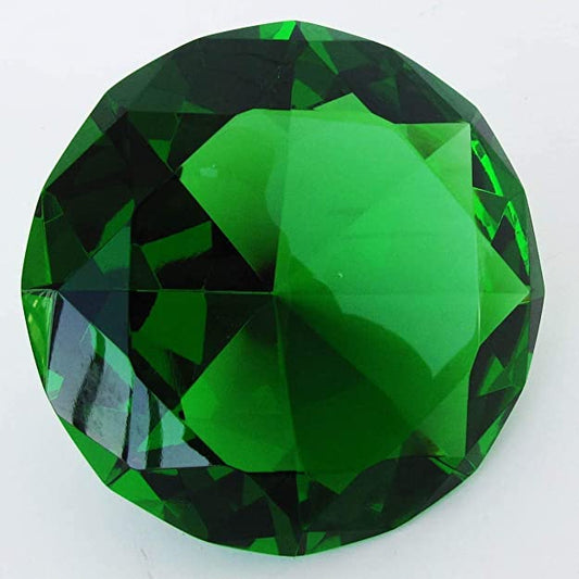 Khushbu Gems 8.5 Carat Diamond Shape A1 Green Color Crystal Glass Paper Weights with Clear Finish