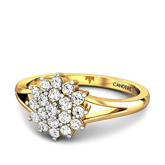 Candere By Kalyan Jewellers 18KT Yellow Gold and Diamond Ring for Women