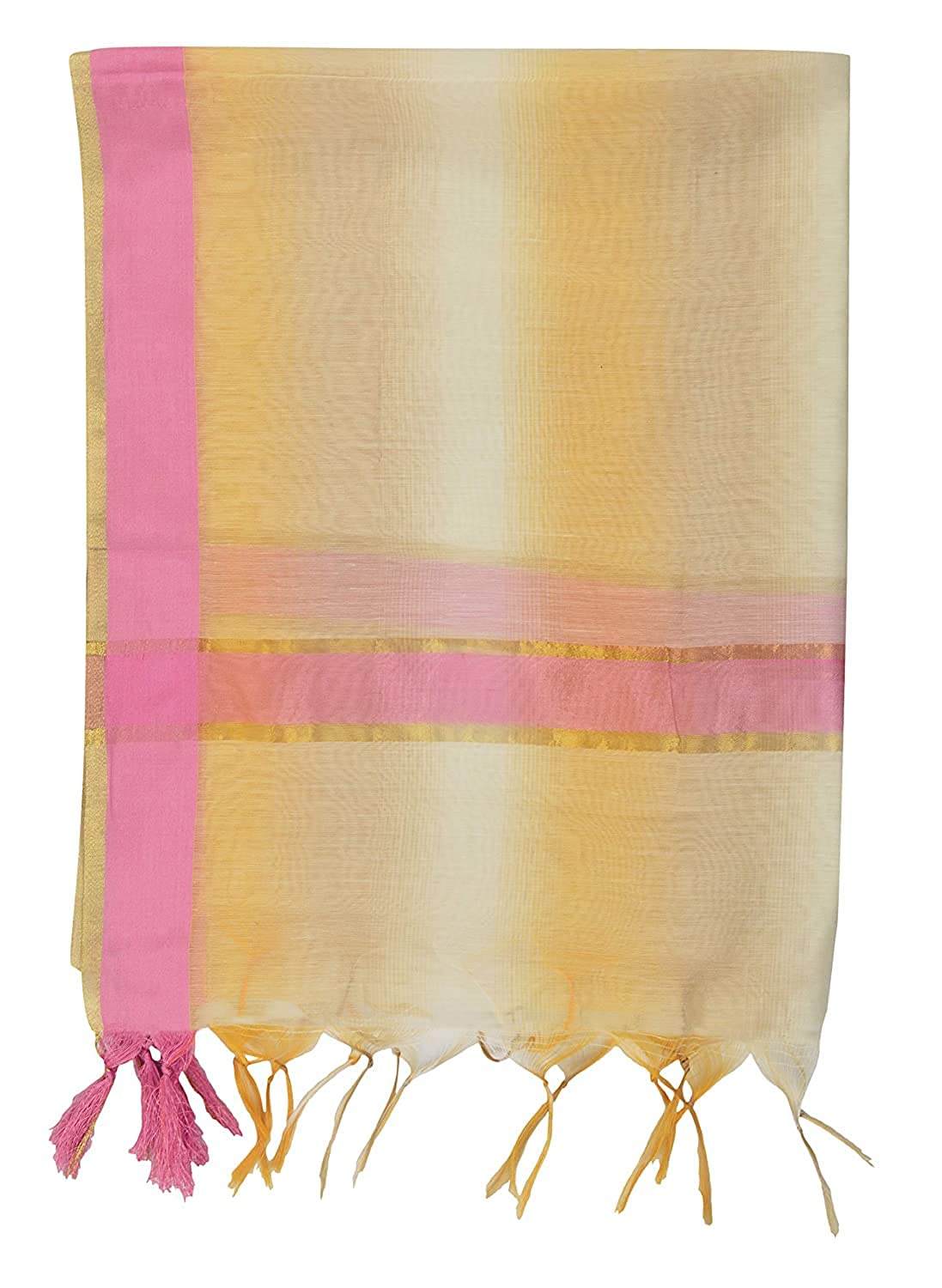 Women's Banarasi Cotton Multicolor Silk Dupatta | Premium Lightweight & Soft otton Silk Banarasi Dupatta | Woven Silk Blend Patola ikkat Dupatta/Plain Chunni For Summer (Silk Thread Handmade Necklace Free)