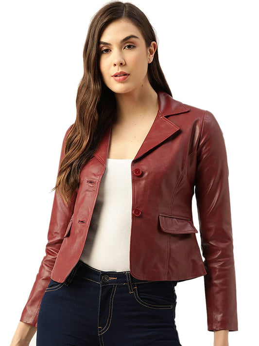 Leather Retail® Faux Leather Jacket Casual Short Coat Women's And Girls