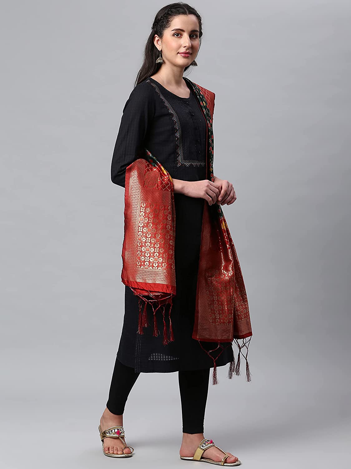 Lilots Women's Banarasi Silk Woven Dupatta
