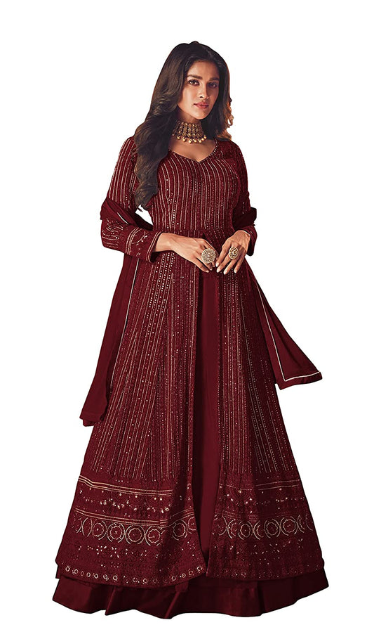 RUDRAPRAYAG anarkali georgette and santoon suits for women | anarkali gown for women readymade | gown for women semi-stitched | gown for women 2022 | anarkali gown | gown in Clothing & Accessories