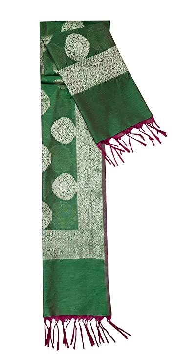 Abdul Salam And Sons Banarasi Handwoven Cotton Dupatta (Silk Thread Handmade Necklace Free)