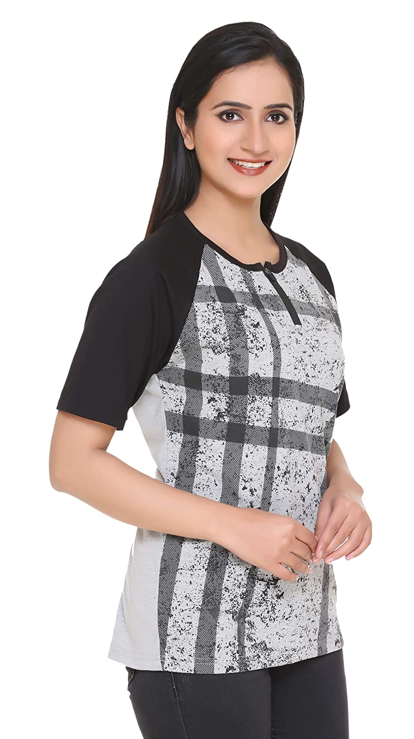 SHAUN Women's Printed Cotton T-Shirt (Pack of 1)