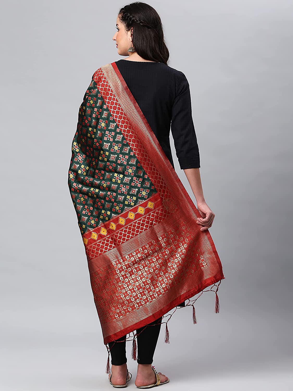Lilots Women's Banarasi Silk Woven Dupatta