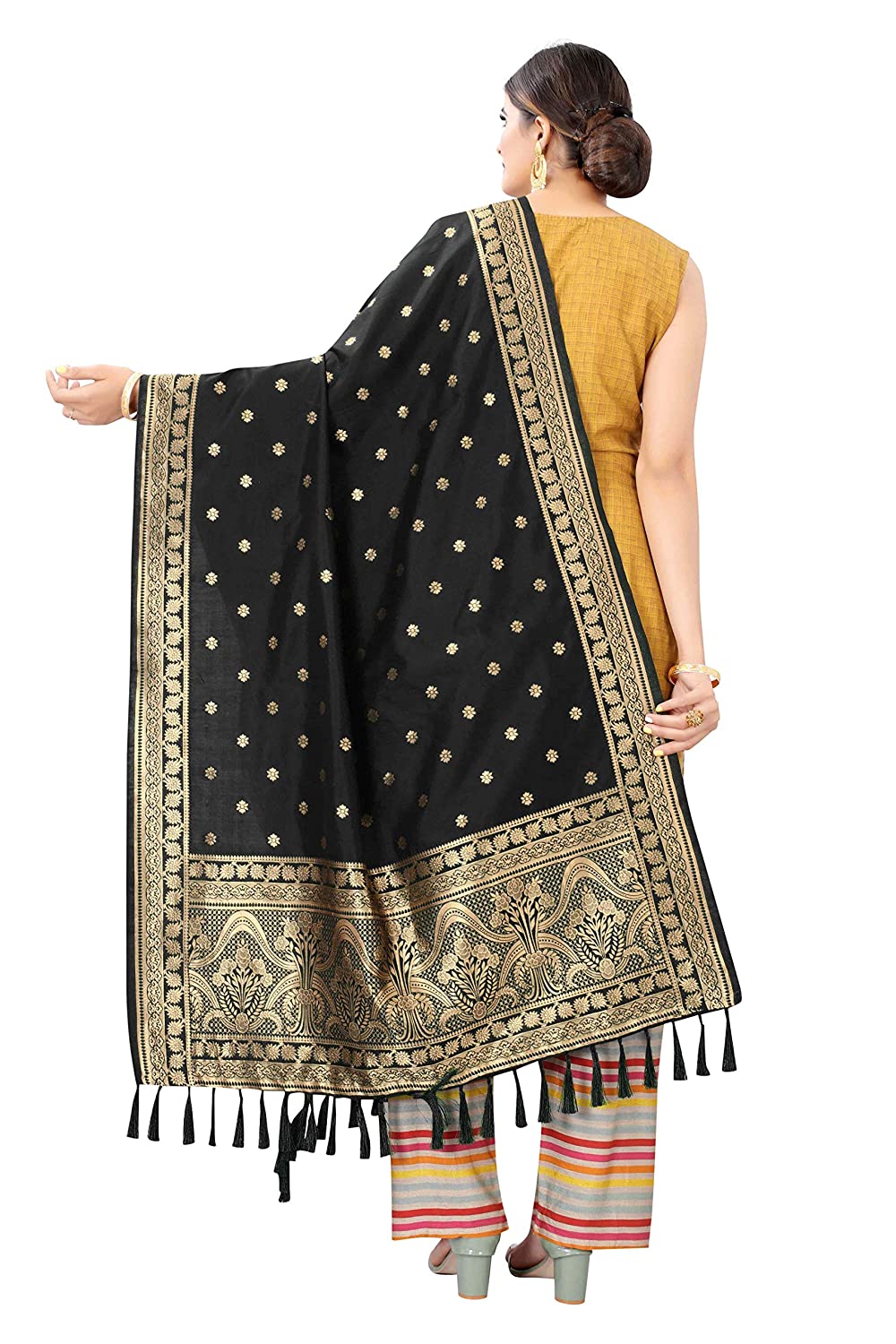 Enthone Women's Woven Ethnic Motifs Banarasi Silk Dupatta