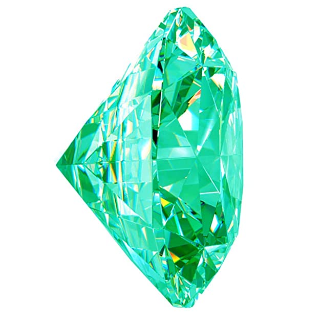 Khushbu Gems 4.5 Carat Diamond Shape A1 Green Color Crystal Glass Paper Weights with Clear Finish