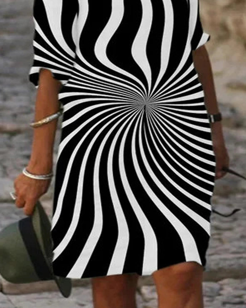 Art Print Optical Illusion Loose Dress